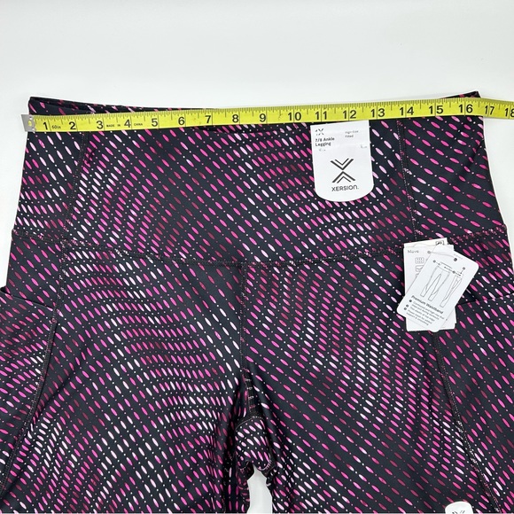 Xersion Women's Plus Size Pink Dots High Rise Dry 7/8 Ankle Leggings 1X 2X 3X - Picture 7 of 10